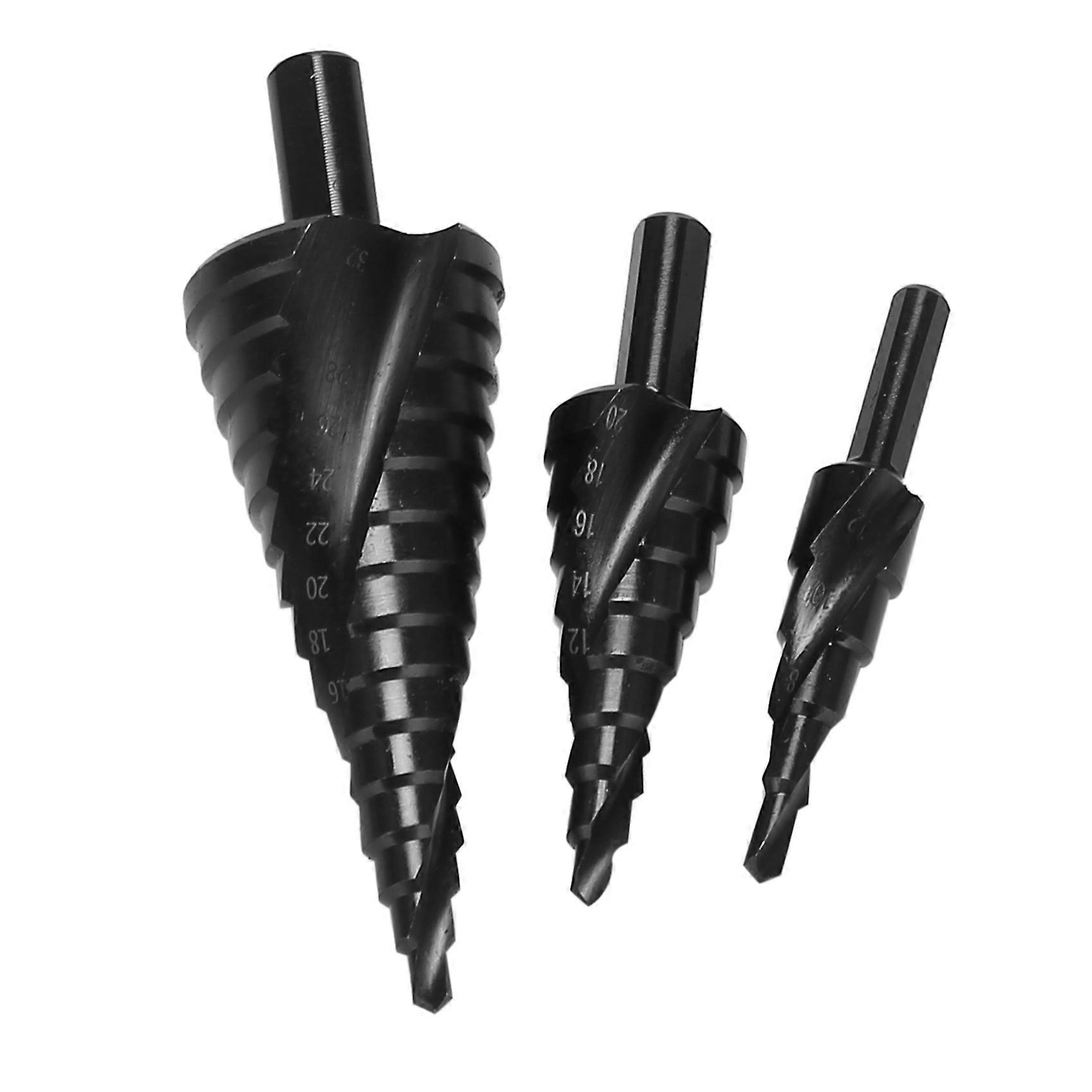 3PCS Step Drill Bit Συμβατός Μεταλλικός Κώνος Τριπλός Γωνιακός Κόφτης Τρύπας Στελέχους