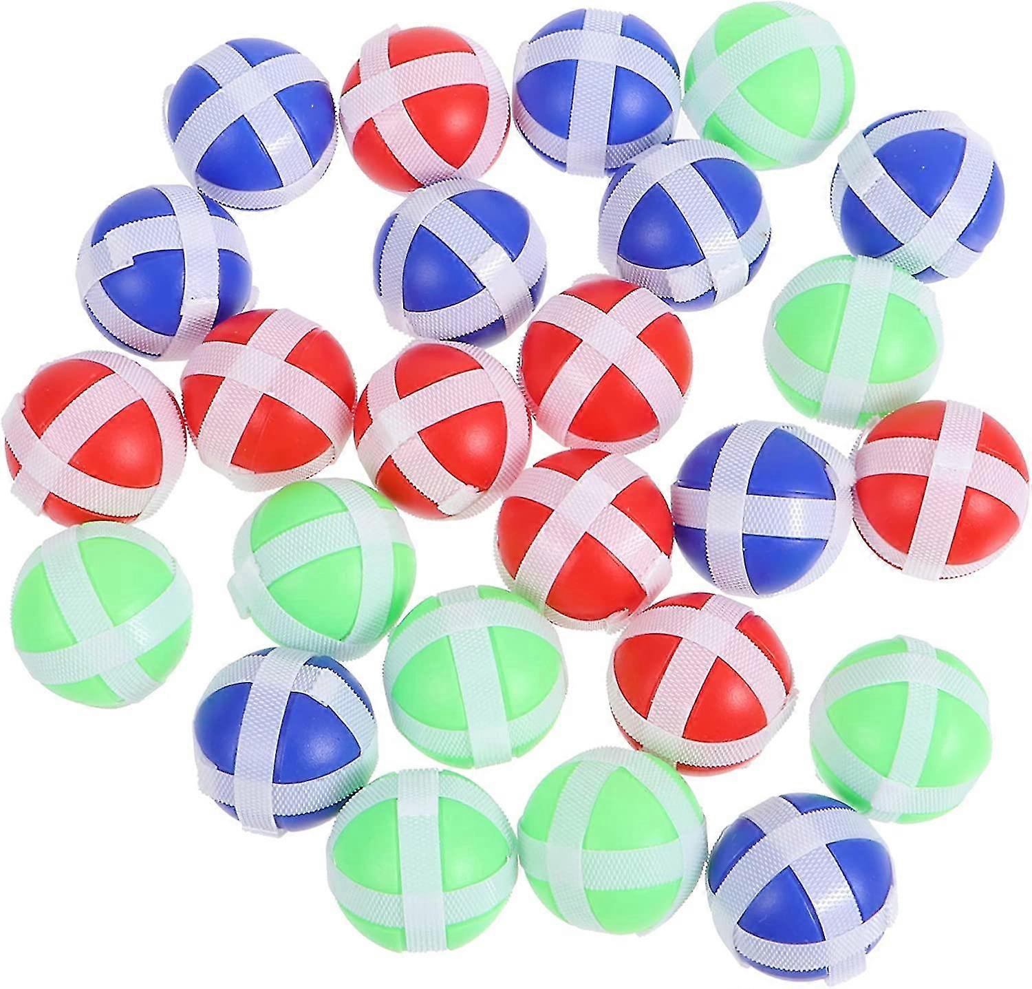 Xqday 25pcs Sticky Wall Balls Dart Board Hook And Loop Balls Ball Target Tossing Toy
