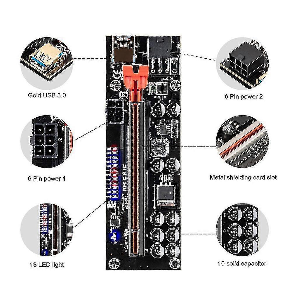 Pcie Riser Ver011 Express Riser Card Compatible With Video Card 6pin Compatible With Miner