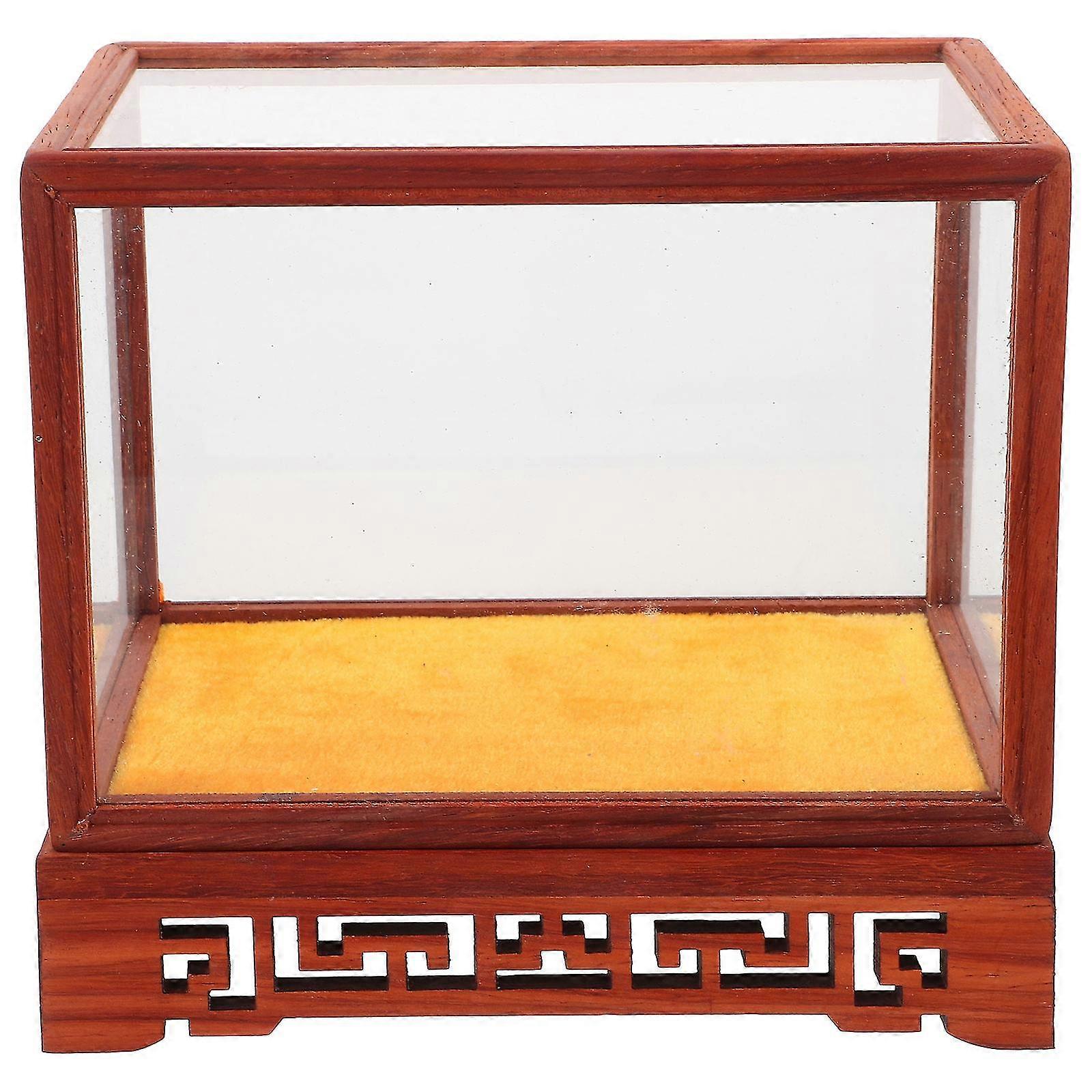 Chinese Style Display Case Desktop Figurine Storage Case Buddha Protective Box