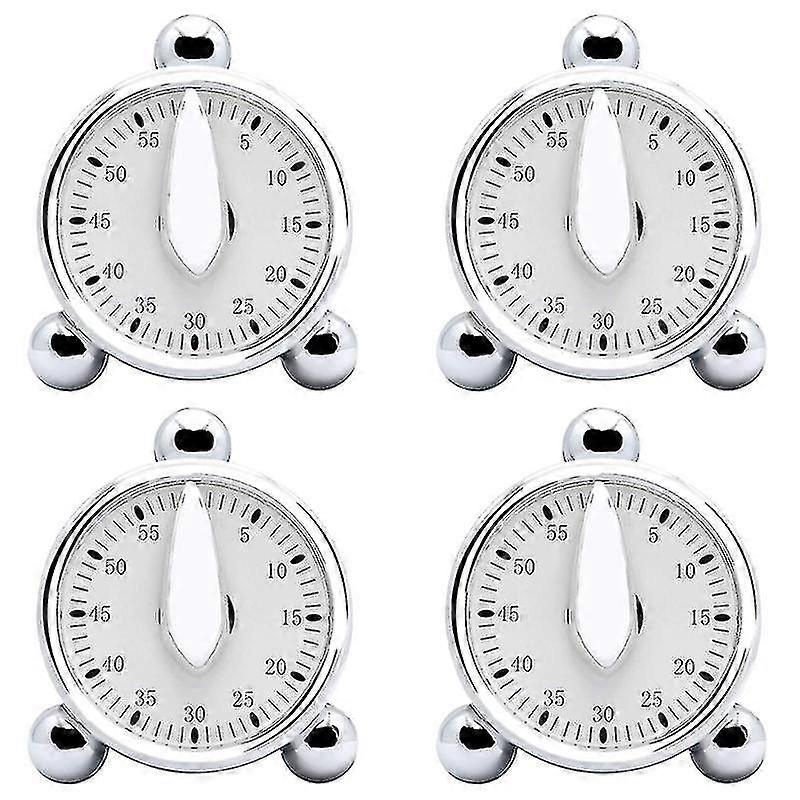 4 Pcs Kitchen Timer,countdown Loud Alarm Clock, Wind Up 60 Minutes Mechanical Visual Timer, For Coo