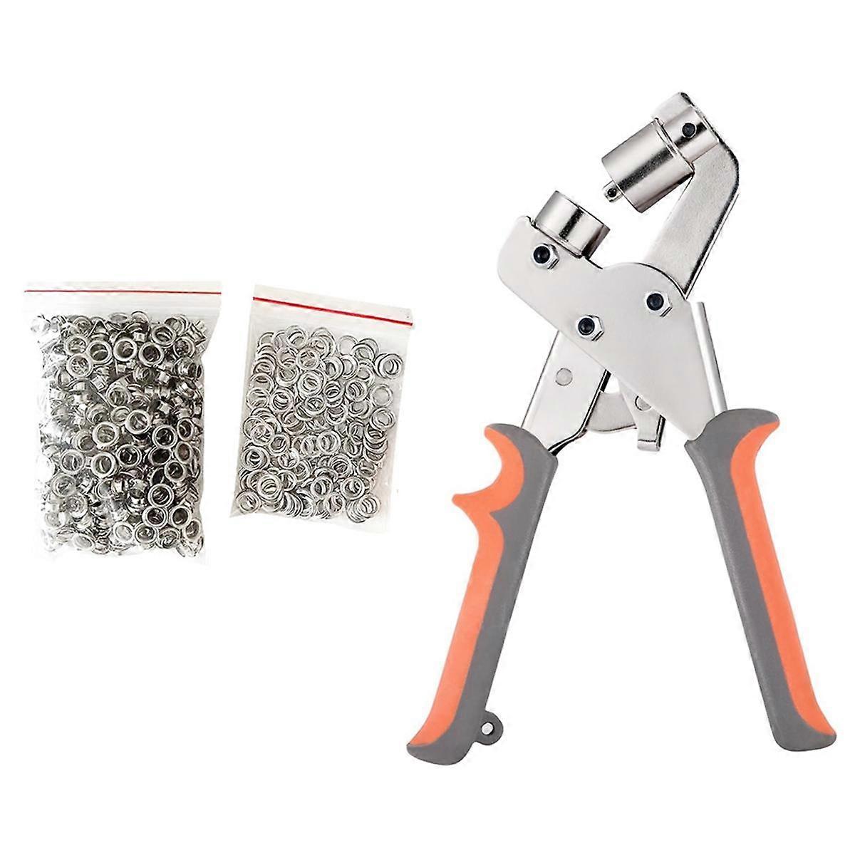 Kit Alicate Grommet Ilhós, 3/8 polegadas 10mm Grommet Tool Kit com 500 ilhós de metal para couro / cinto / S