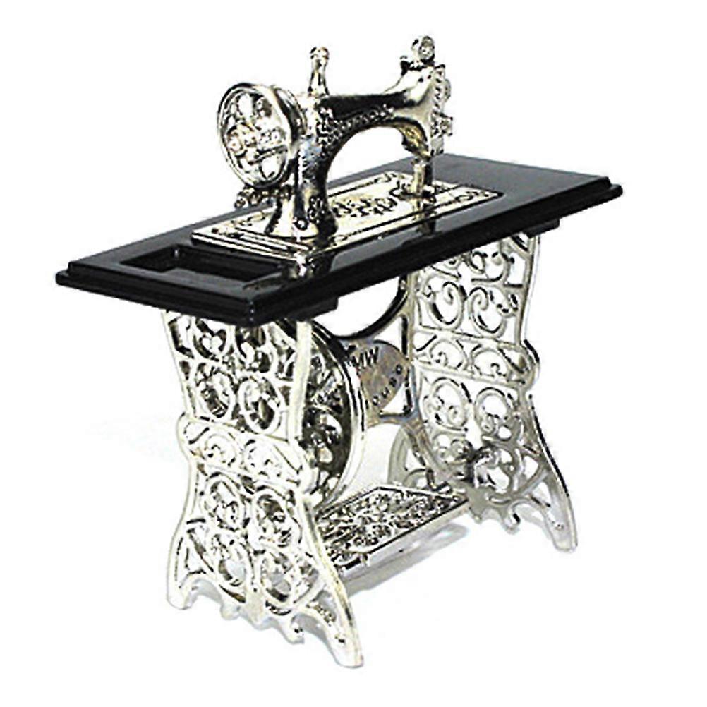 1/12 Scale Vintage Miniature Sewing Machine for Doll House Decorationv
