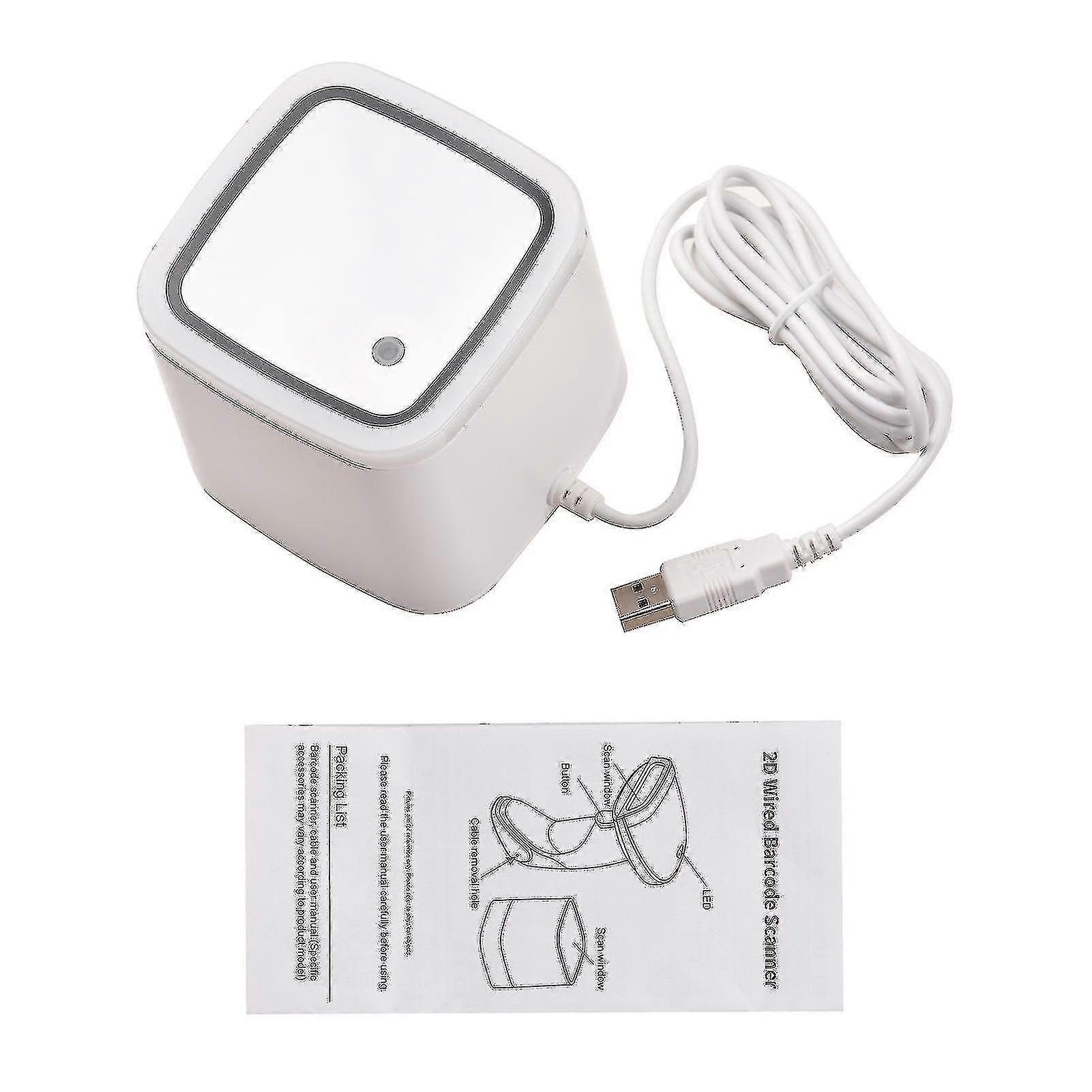 Qr Barcode Scanner Platform Hands-free Usb Wired Bar Code Reader Cmos Image Sensor Desktop Scanner Large Scanning Window A (cy)