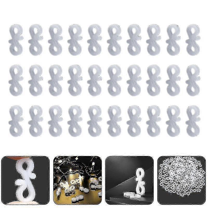 100pcs Gutter Hooks Plastic S Clip Hooks Securing Lights Hook For Outdoor
