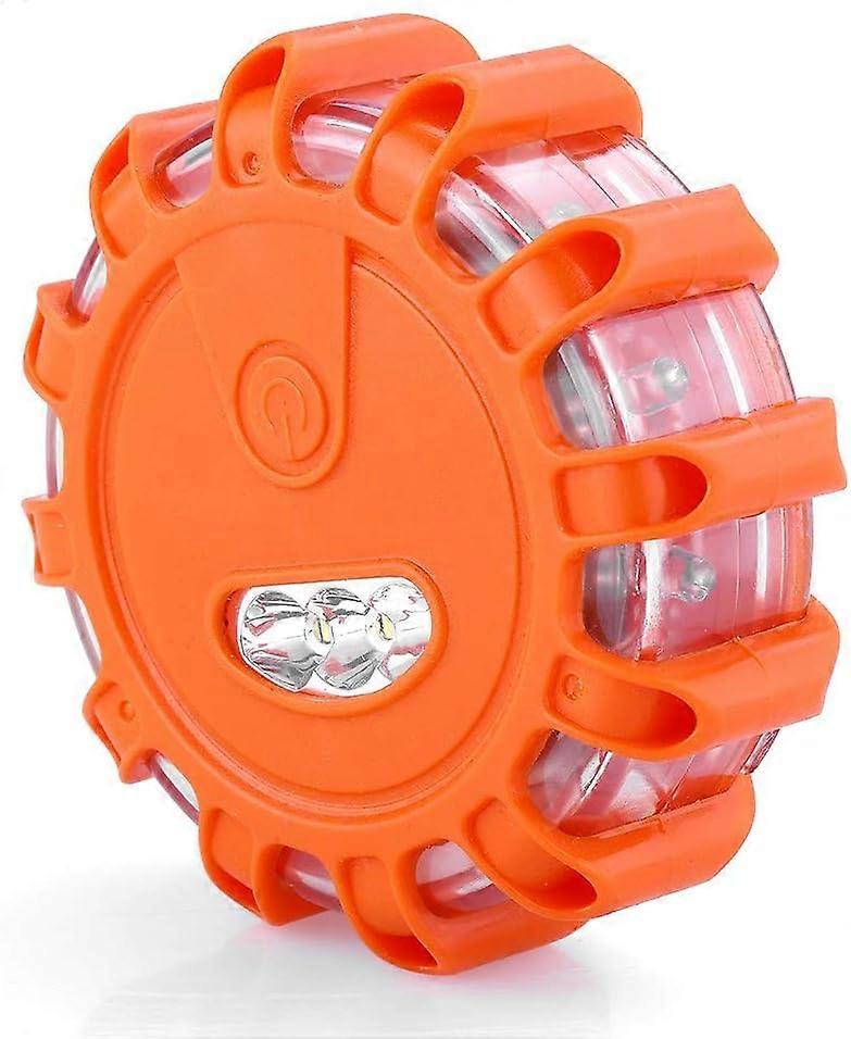 Multifunktions advarselslampe for nødlys Beacon 15 LED Trafiksikkerhedsflare OrangeBatterier medfølger ikke