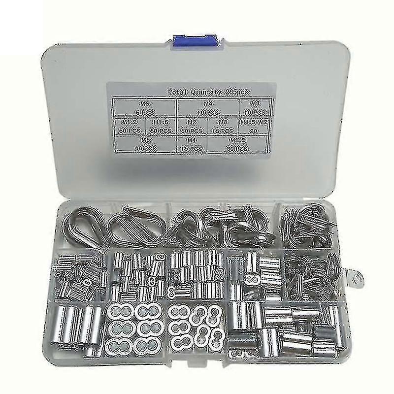 265 pièces de 304 Stainless Steel Wire Cable Thimble Combination Kit
