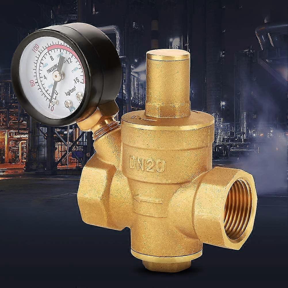 Dn20 Brass Adjustable Water Pressure Regulator Reducer With Level Indicator