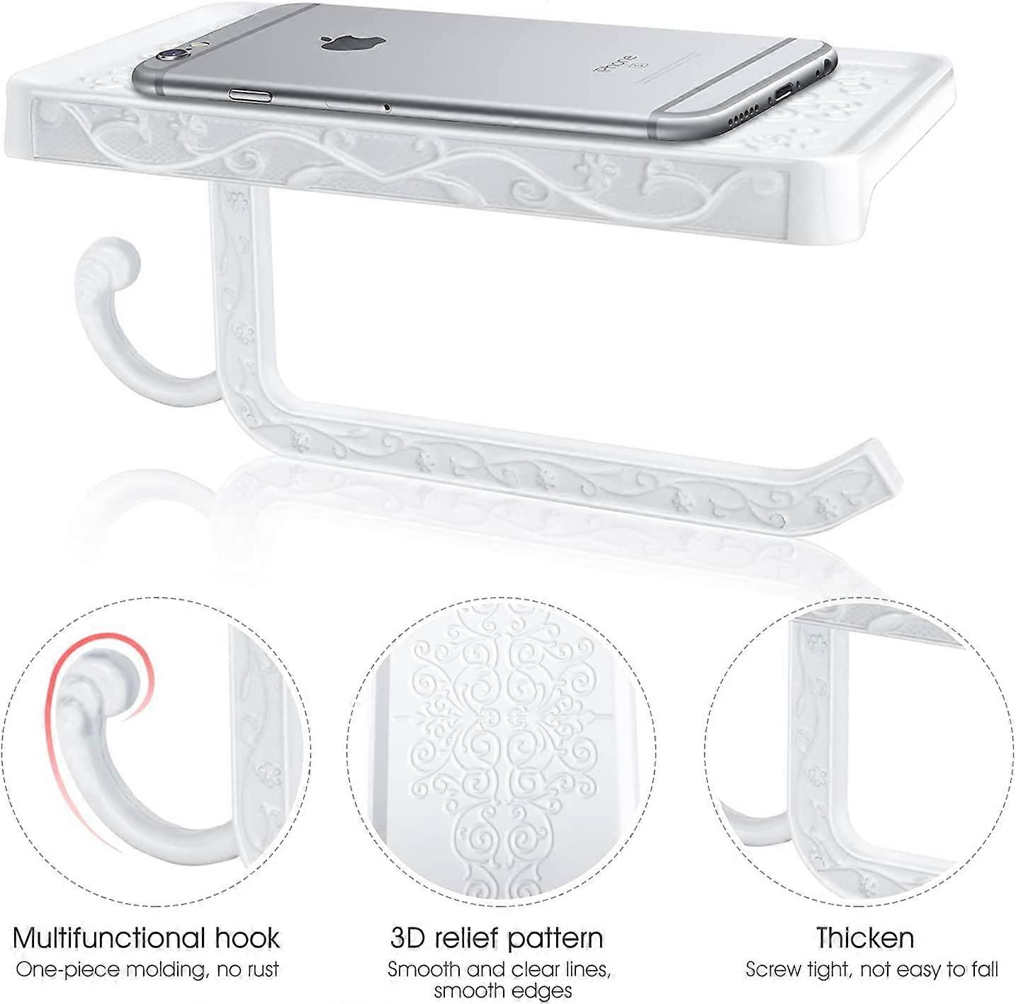 Wall Mounted Toilet Paper Holder,White