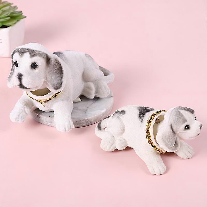 Car Wagging Dog Ornament White 2pcs