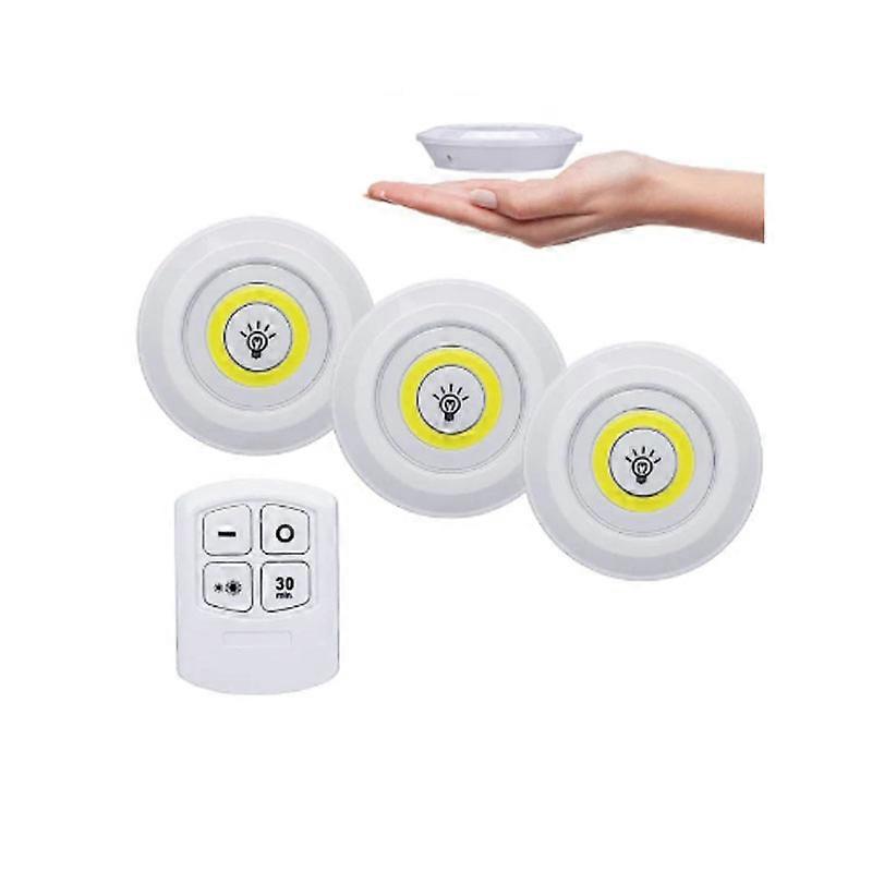 Wireless LED Light White Light 3-Pack with Remote Control