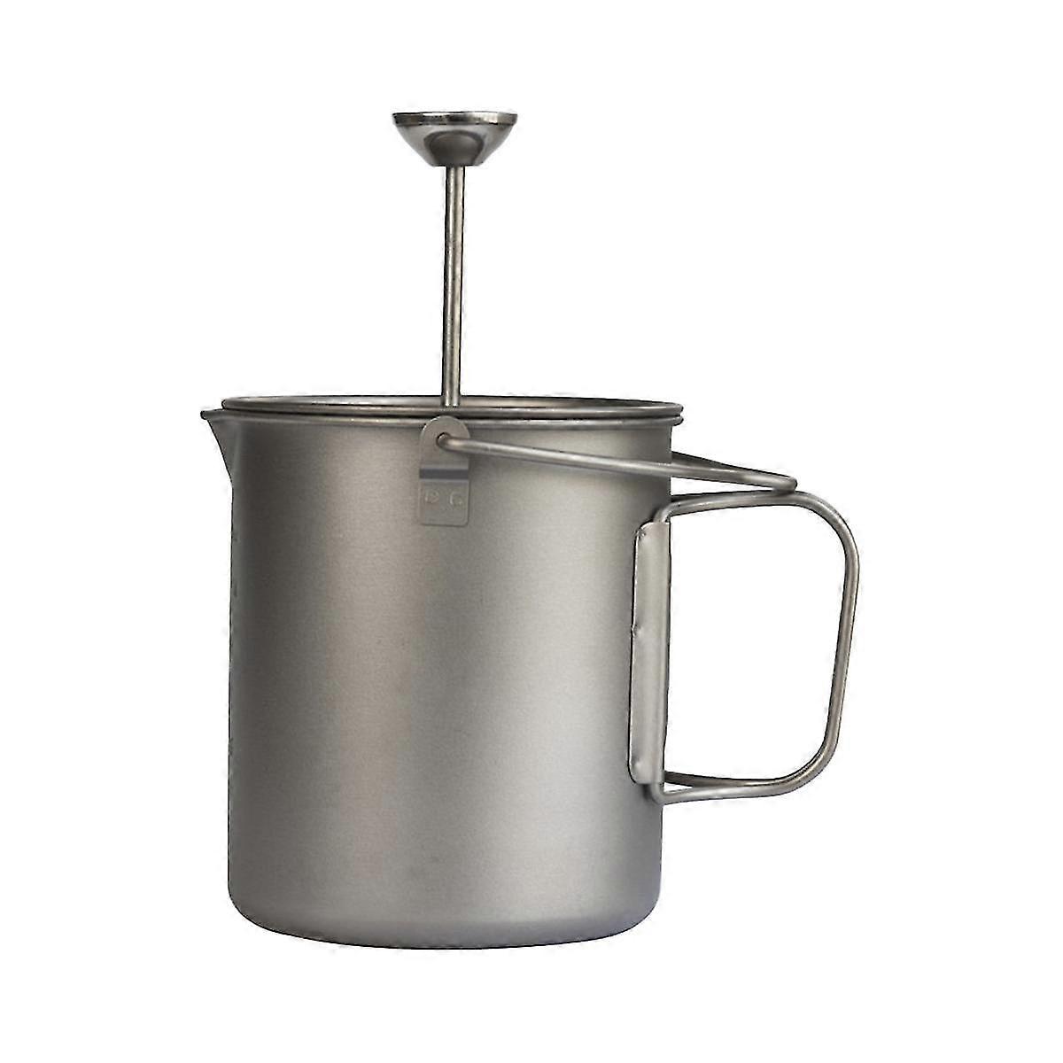 750ml Pure Titanium Coffee Cup Portable Mug French Press Coffee Pot With Stainless Steel Strainer T