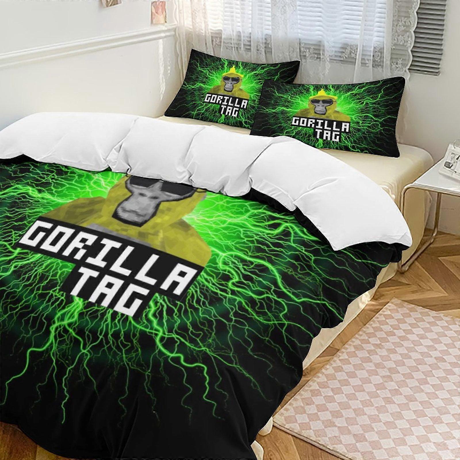 v2155 Bed Sheets Bedding Game Gorilla Tag 3-Piece Bedding Set Soft Warm And Comfortable Bed Set with 1 Duvet Cover And 2 Pillowcases Bed Sheets yuq2