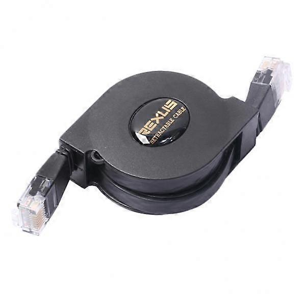 4xUltra Flat CAT6 RJ45 Patch Ethernet LAN Lead Network Retractable Cable 1m