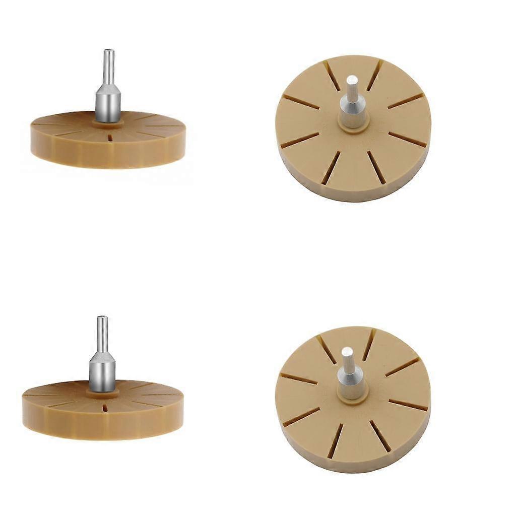 4x Pneumatic Rubber Eraser Wheels With Drill Adapter Double Sided Adhesive