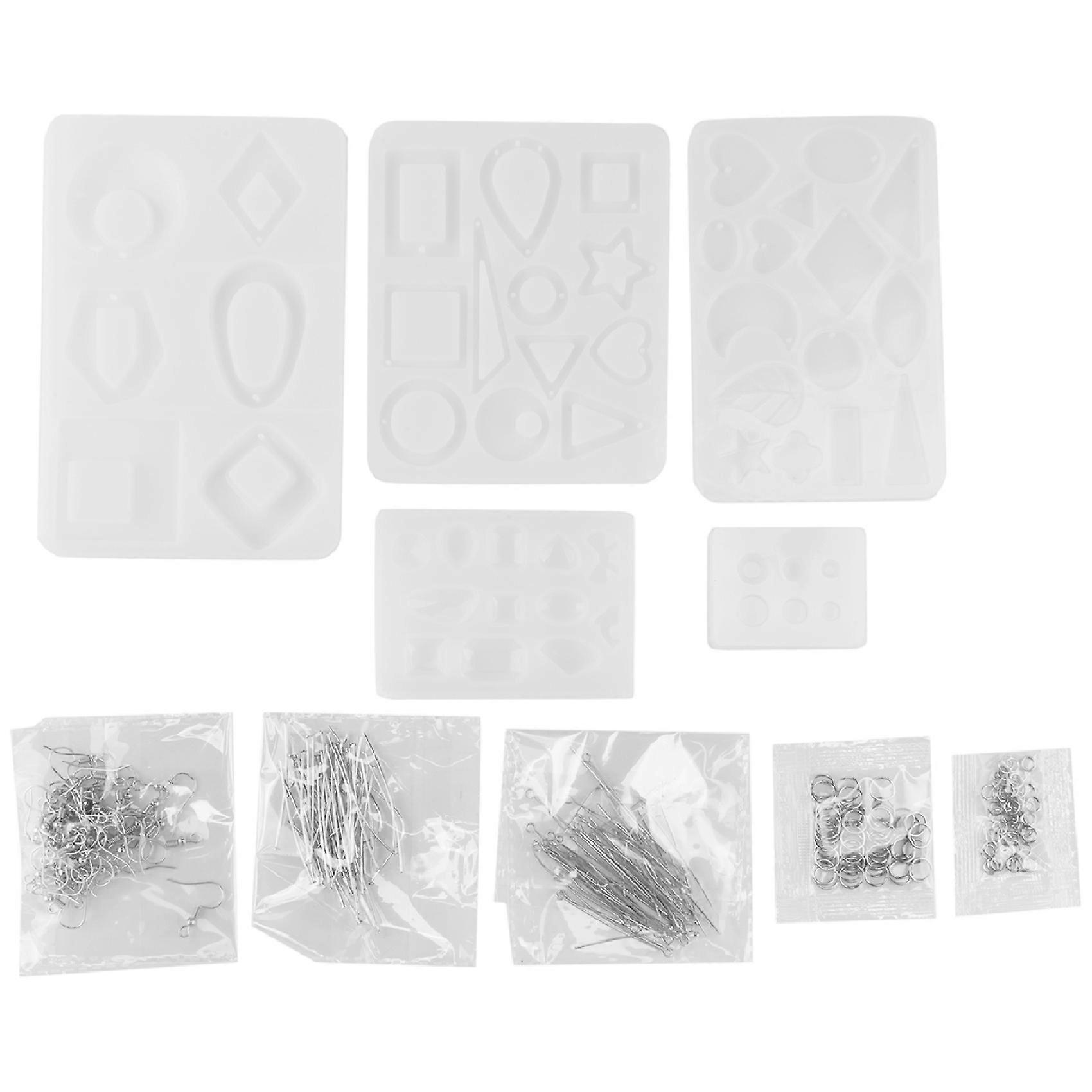 Earring Resin Molds, Stud Earring Jewelry Epoxy Resin Silicone Molds Include Droppers, Stirrers, Ea