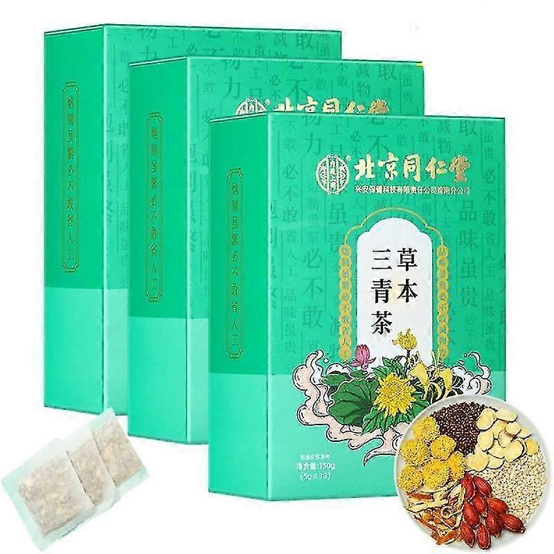 3 Adet Bitkisel Sanqing Çayı Yeşil Çaylar Çin Günlük Bitkisel Besleyici Karaciğer Çayı 5g 30 Adet