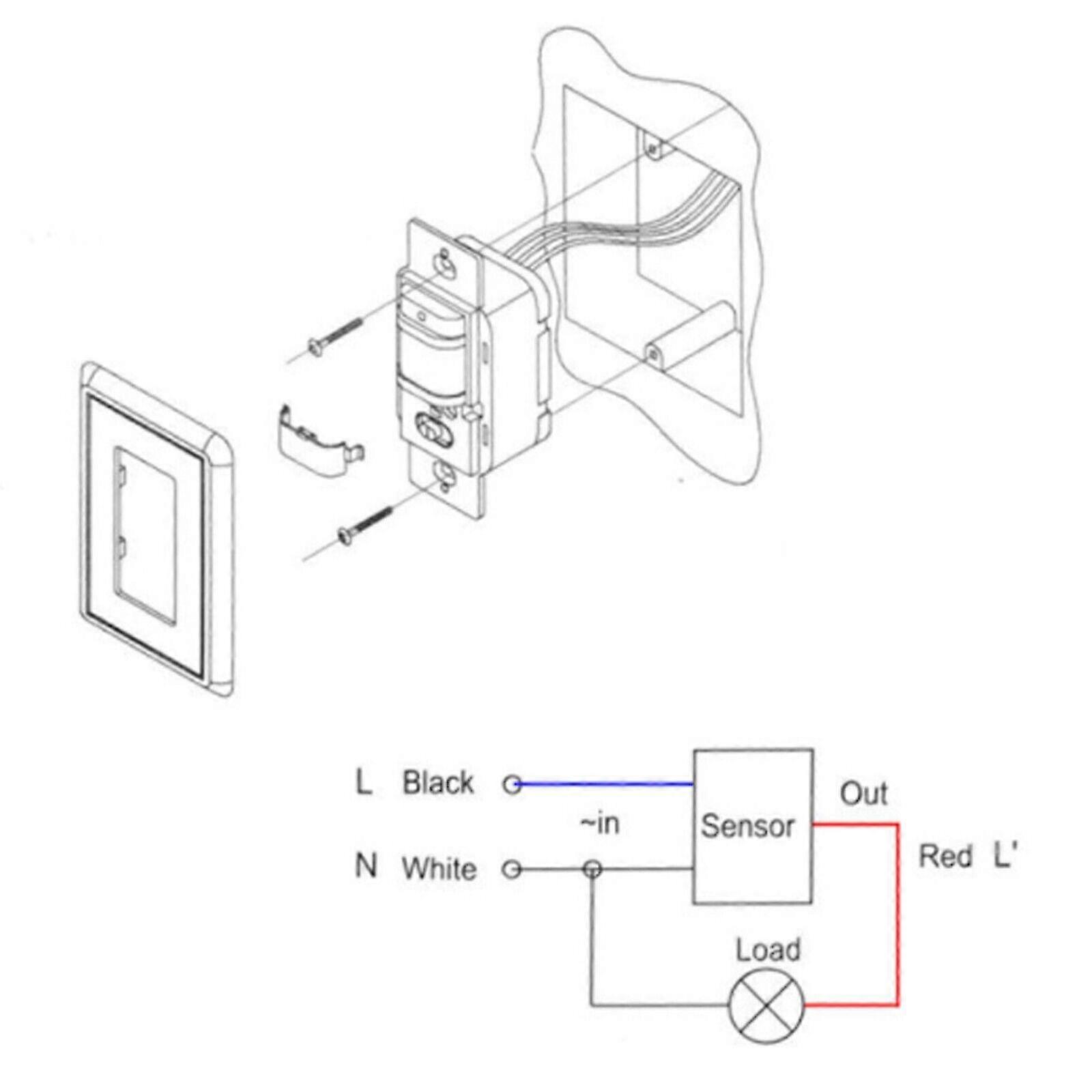 Auto On/off Sensor Switch Motion Infrared Pir Occupancy Vacancy Wall ...