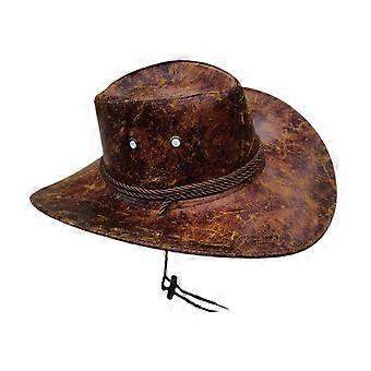 Cappello da cowboy occidentale cappello da sole casual da donna per la pesca in strada Stage Performance marrone