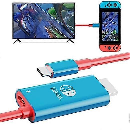 Portable Switch Dock USB Type C to HDMI Conversion Cable for TV Docking Mode Compatible with Nintendo Switch, Steam Deck