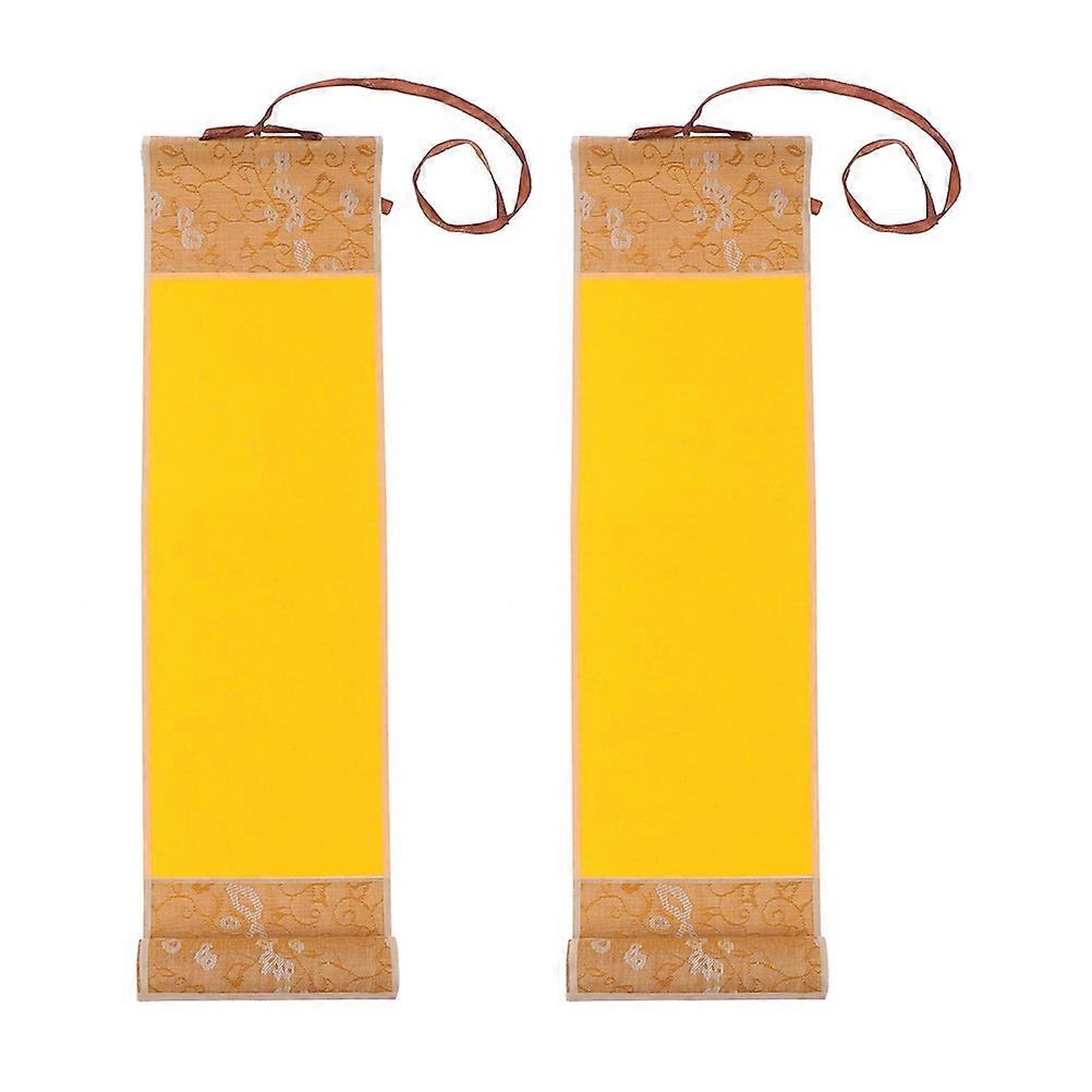 2Pcs Chinese Calligraphy Paper Blank Hanging Scroll Paper Drawing Scroll Papers