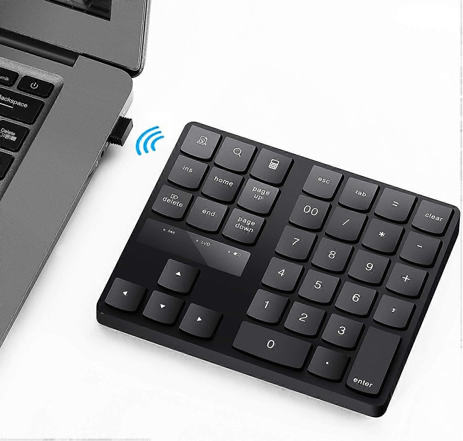 Numeric Keypad, 35-Keys Portable USB Wireless Numeric Keypad Rechargeable Ultra-Silent External Numeric Pad for MacBook/MacBook Pro/Air and Windows La