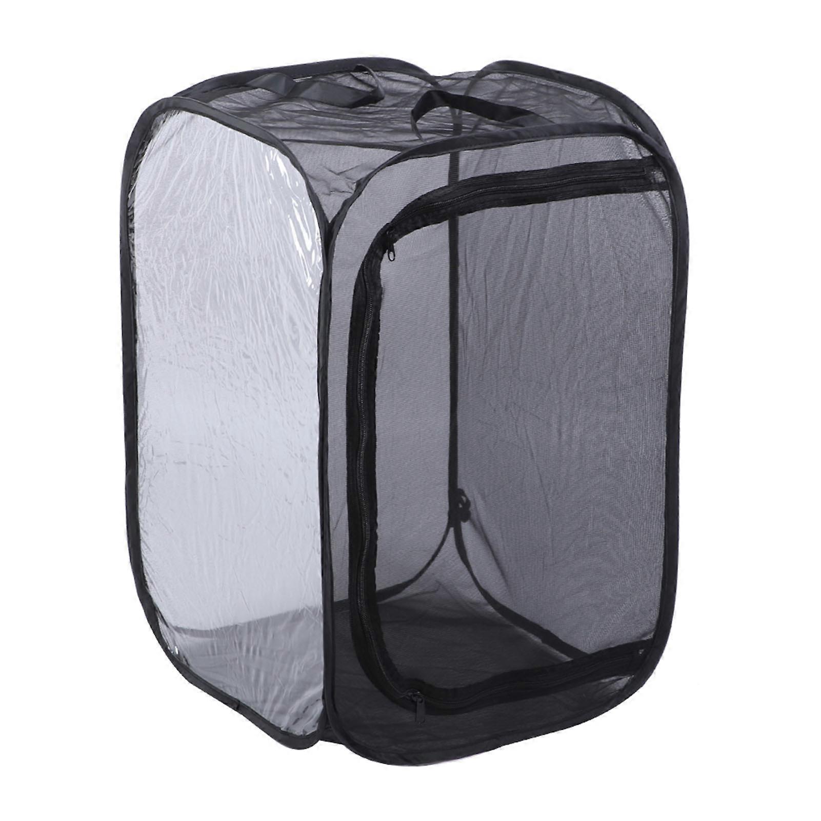 Black Collapsible Foldable Ventilated Insect Light Transmission Mesh Cage House