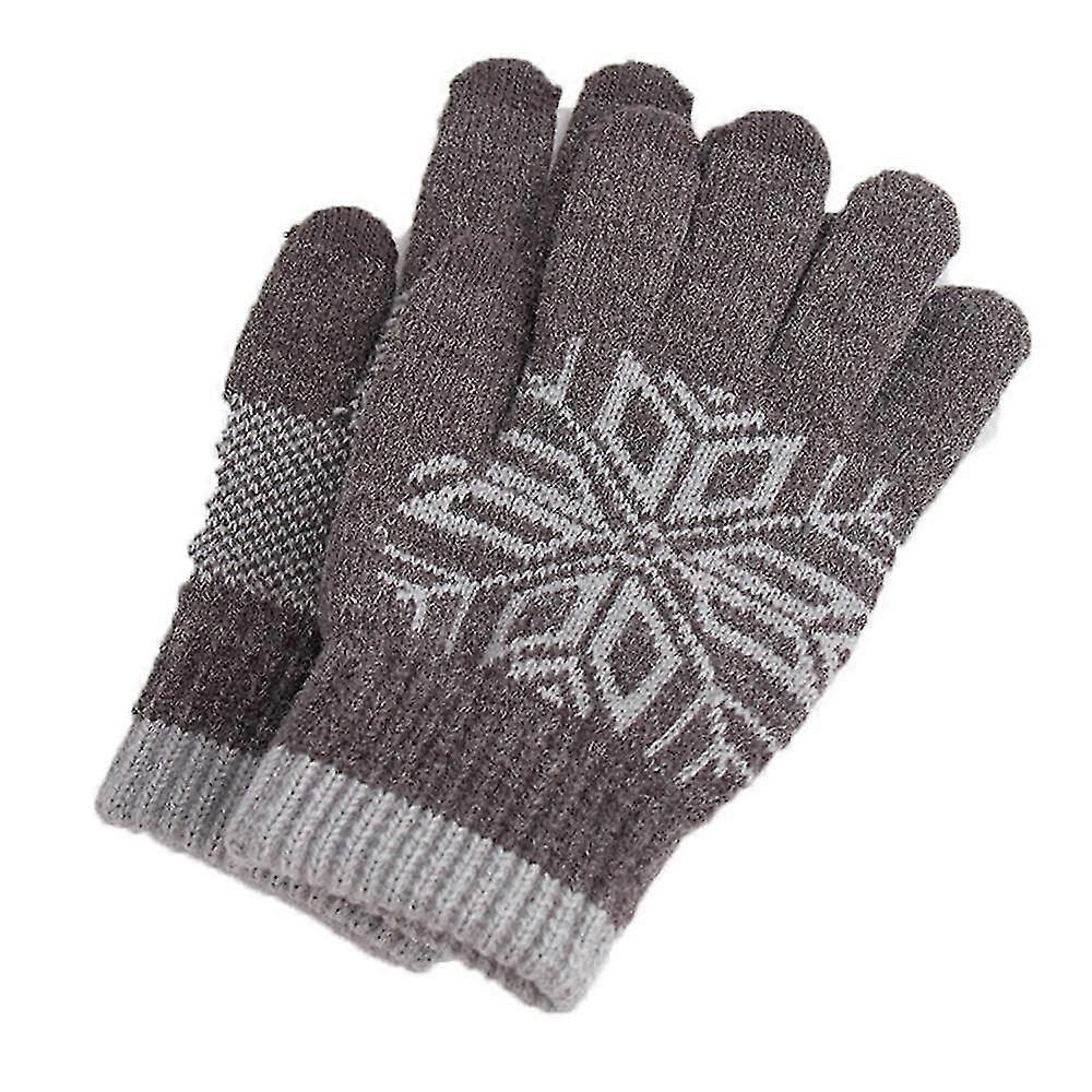 Ladies Winter Touch Screen Warm Wool Lined Knit Elastic Cuffs