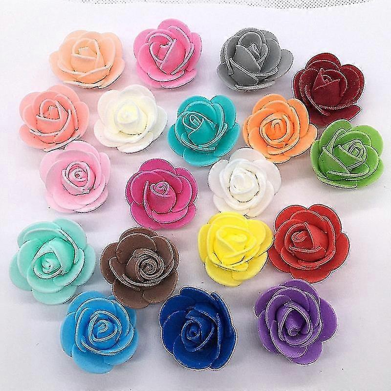 50/100/200/500pcs 3 ס"מ ורד קצף לדוב פרחים מלאכותיים מתנות Diy