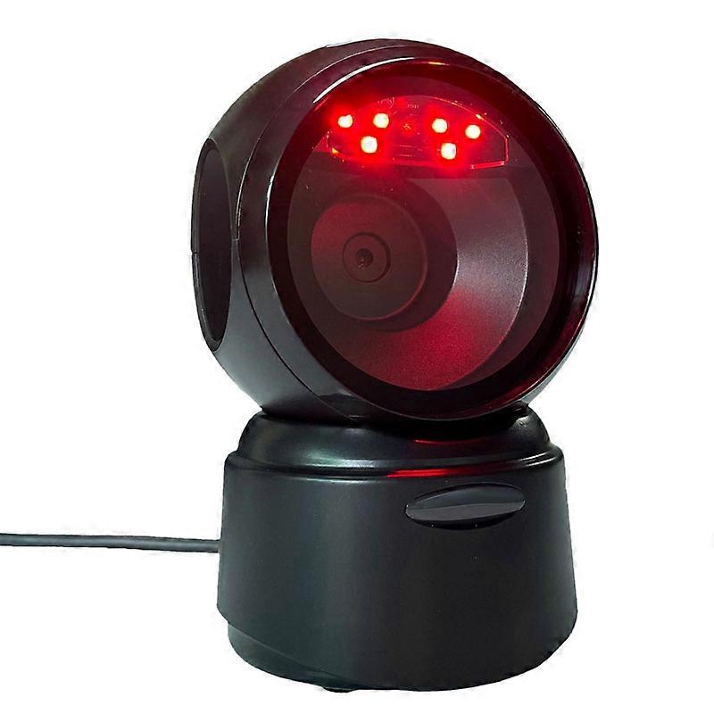 HBAPOS Desktop Omnidirectional Barcode Scanner USB Wired Hands-Free 1D 2D QR Code Reader Automatic Sense Scanning Decoder