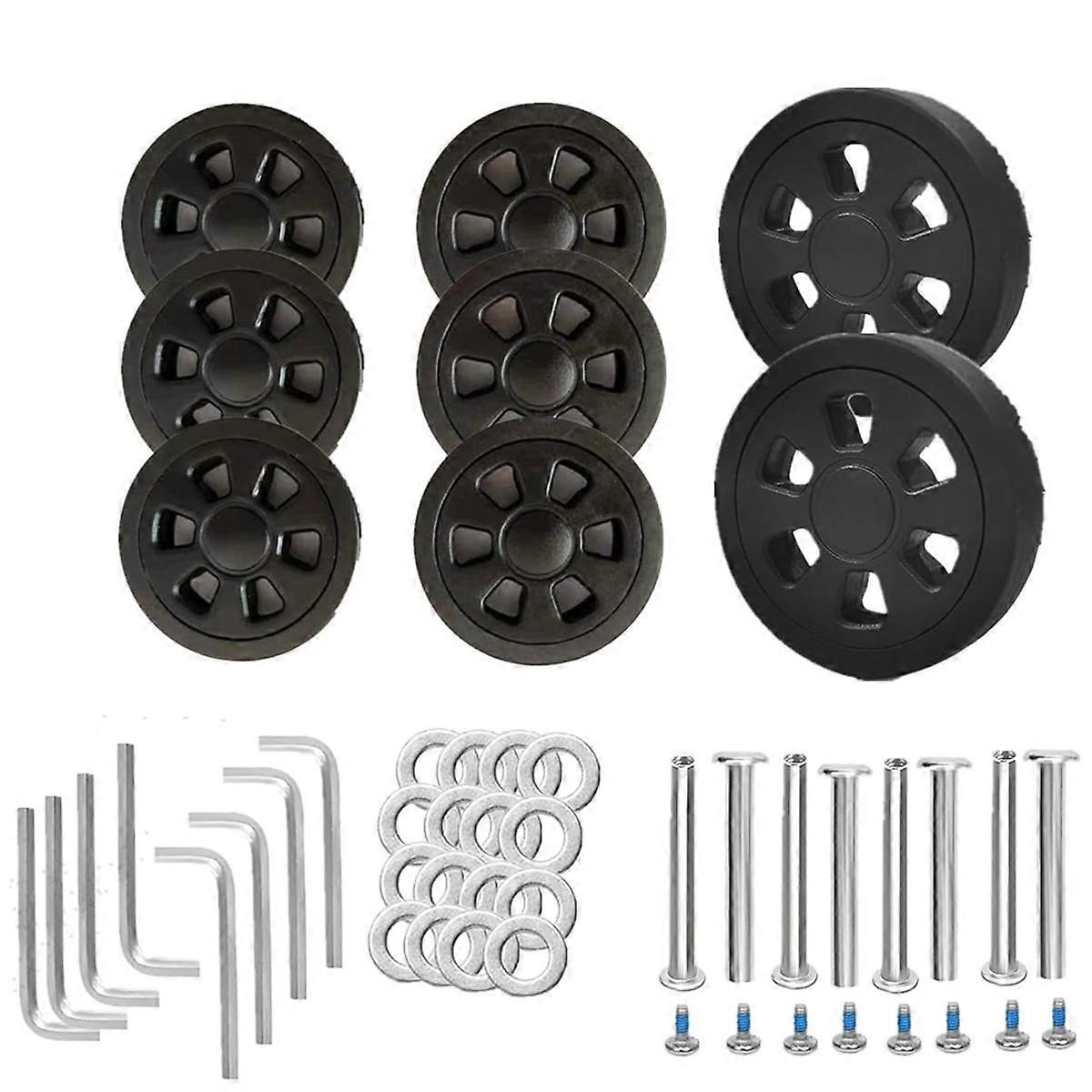 8pcs Suitcase Wheels Replacement,2.36in/60mm Thick 0.47in/12mm Resistant Rubber Mute Caster Replacement Luggage Wheels A