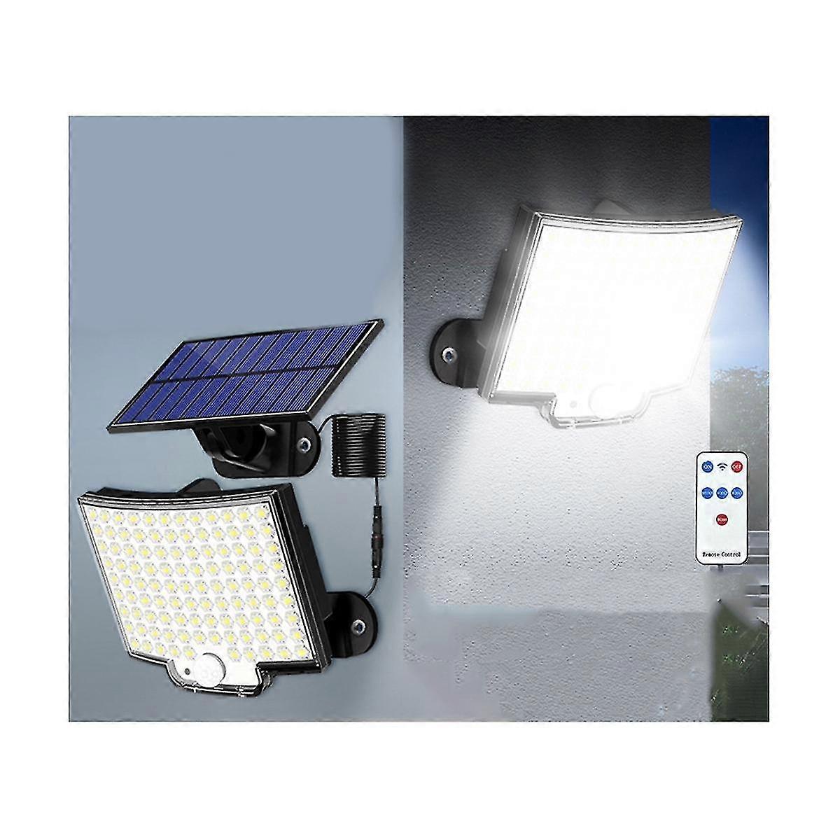 Solar Lights Outdoor, 106led Solar Powered Motion Sensor Flood Lights With Remote, Led Solar Wall Lights, 2pack