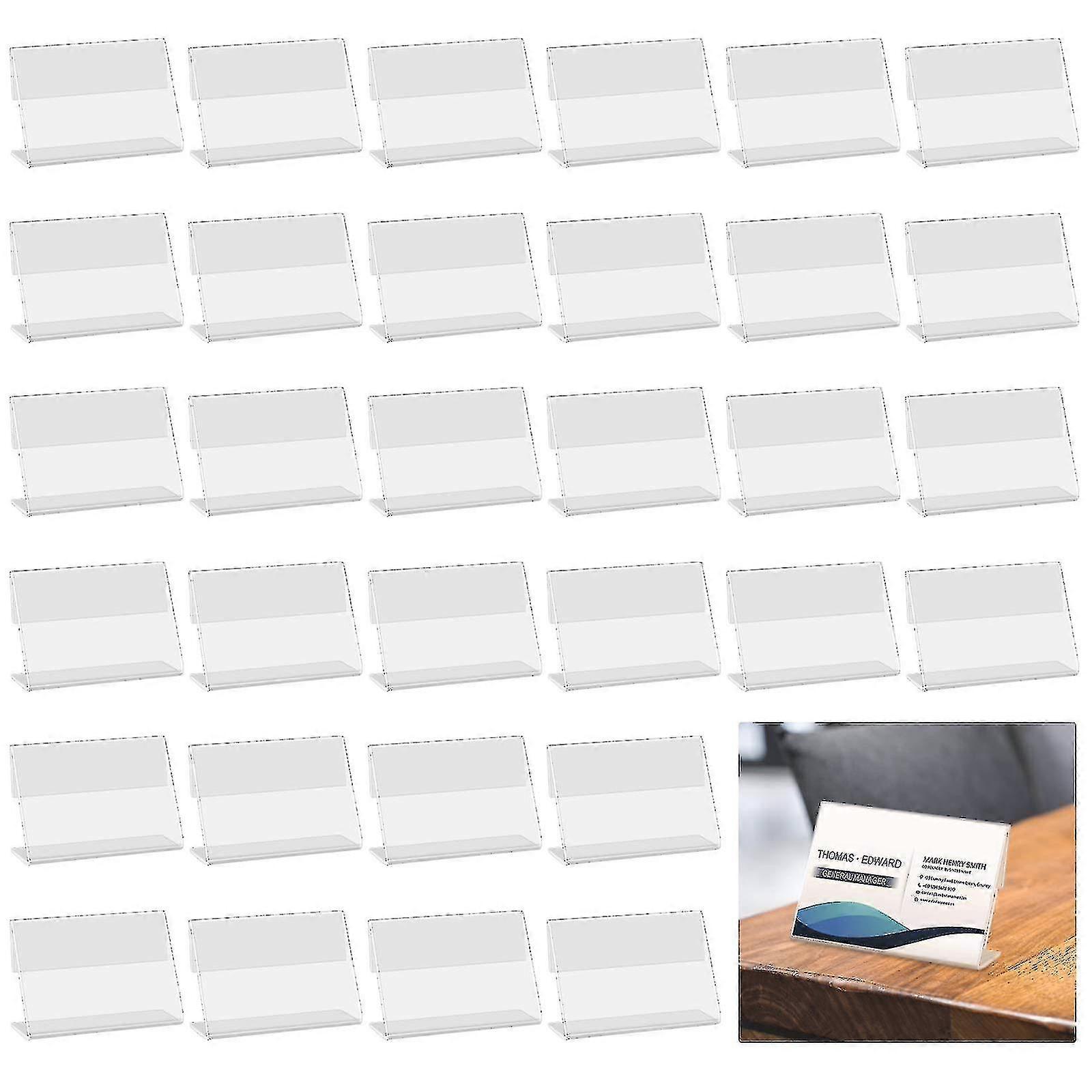 40 stuks mini acryl display houder, prijs naam kaart label winkelstandaard, prijs label houder gebruikt in supermarkt hotel
