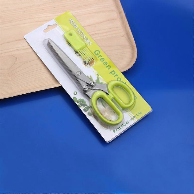 Herb Scissors,5 Blade Scissors Herb Scissors for Aromatic Herbs Equipped with Cleaning Comb