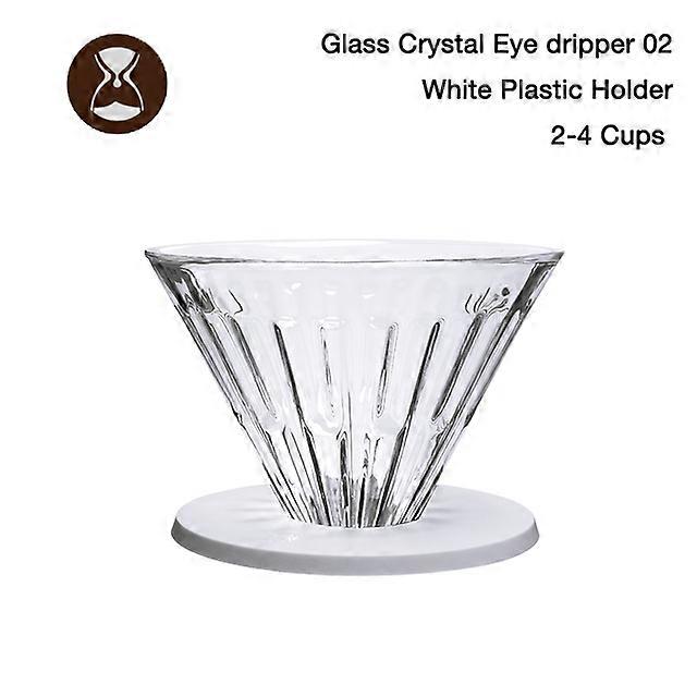 Glass Crystal Eye coffee dripper pour over coffee maker Conical glass filter washable coffee filter plastic holder