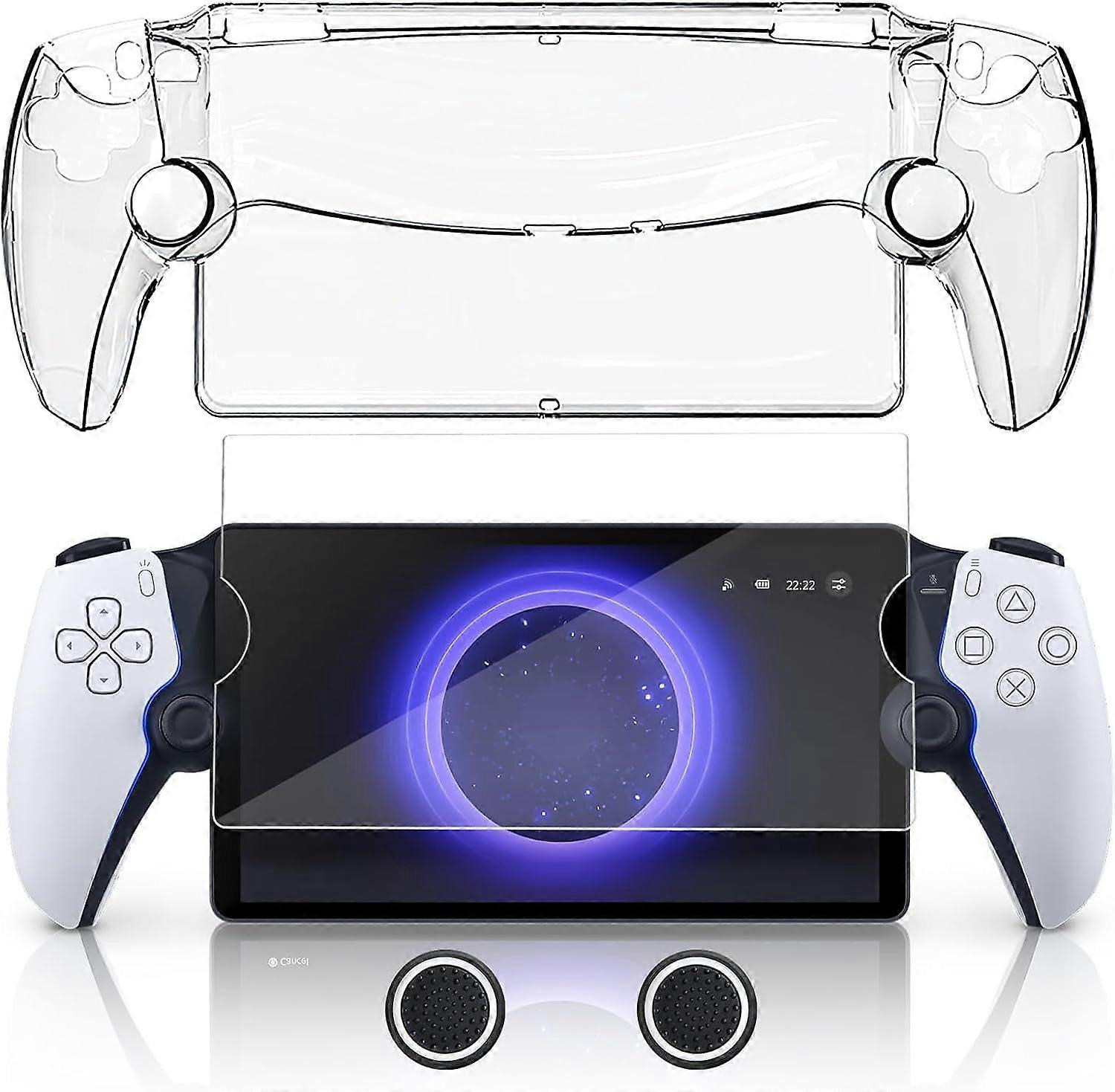 Upgraded Protective Case for Playstation Portal with Screen Protector & Joysticks Cover Skin, For PS Portal Hard PC Case with Thumb Grips Accessories