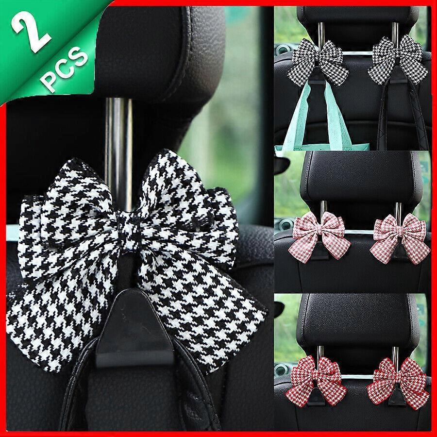 2 قطعة حامل محفظة لخطافات السيارة للمحافظ والحقائب لطيف القوس سيارة مقعد مسند الرأس السنانير لشماعات هوك محفظة السيارة