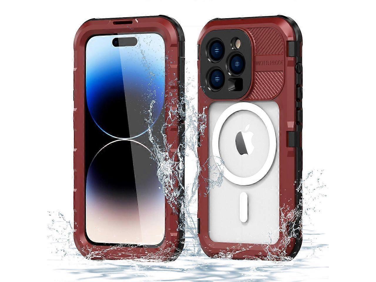 iPhone 14 Pro Max Waterproof Case, MagSafe Compatible, Built-in Screen Protector IP68 Underwater Dustproof 360 Full Body Shockproof Protective Cover f