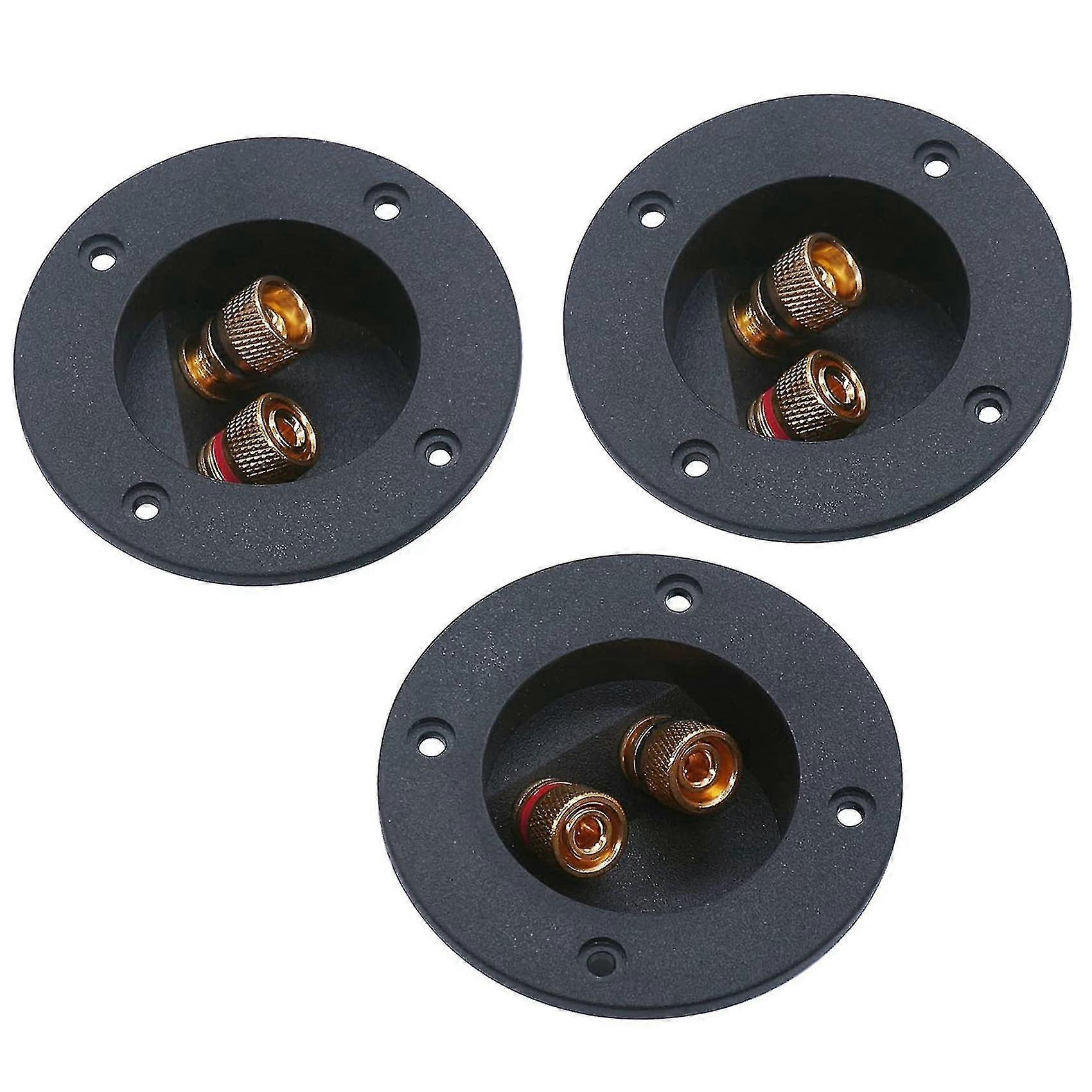 3 Pcs Diy Home Car Stereo 2-Way Speaker Box Terminal Binding (Black)