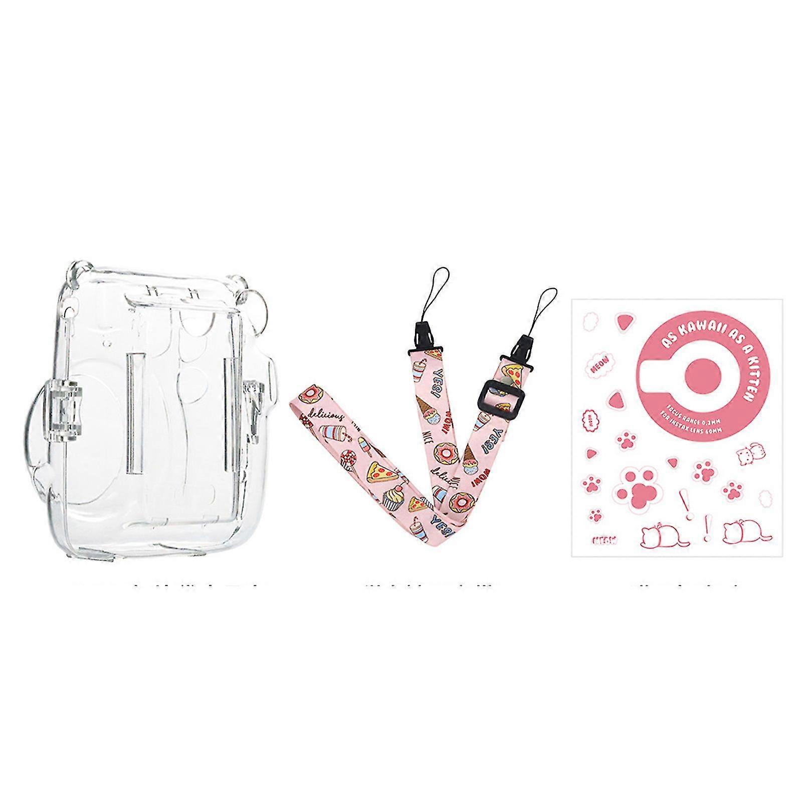 Clear Case For Fujifilm Instax Mini 11, Instax Mini 11 Case With Adjustable Shoulder Strap & Sticker