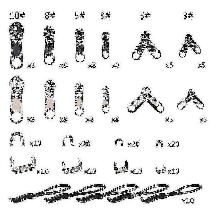 Zipper Repair Kit With Replacement Zippers