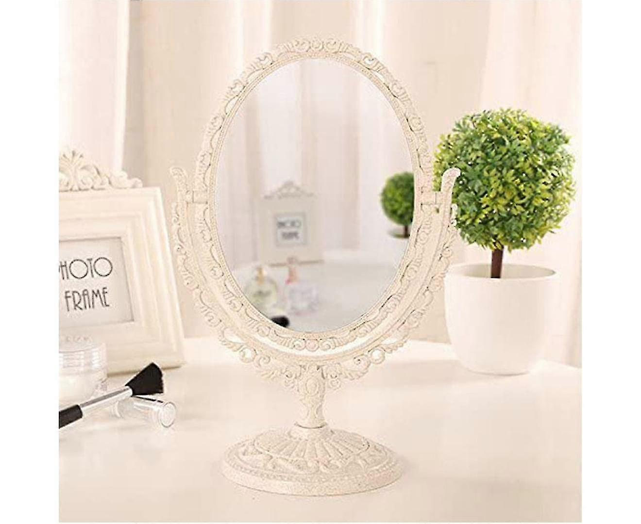 Double Sided Mirror With 360 Degree Rotation Oval Shape Makeup Mirrors