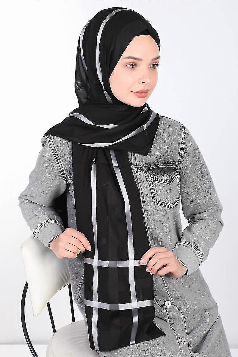 Miray Thick Striped Flush Chiffon Black/grey