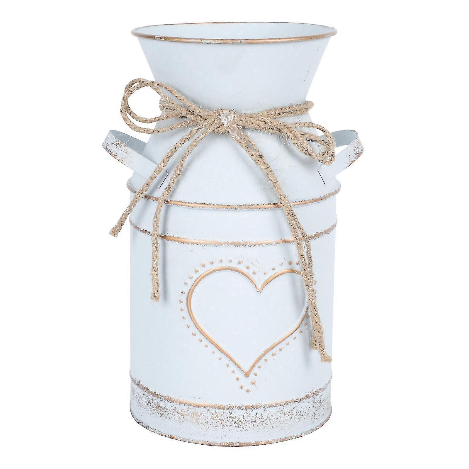 1pc Galvanized Flower Vase Dining Table Ornament Flower Arrangement Container