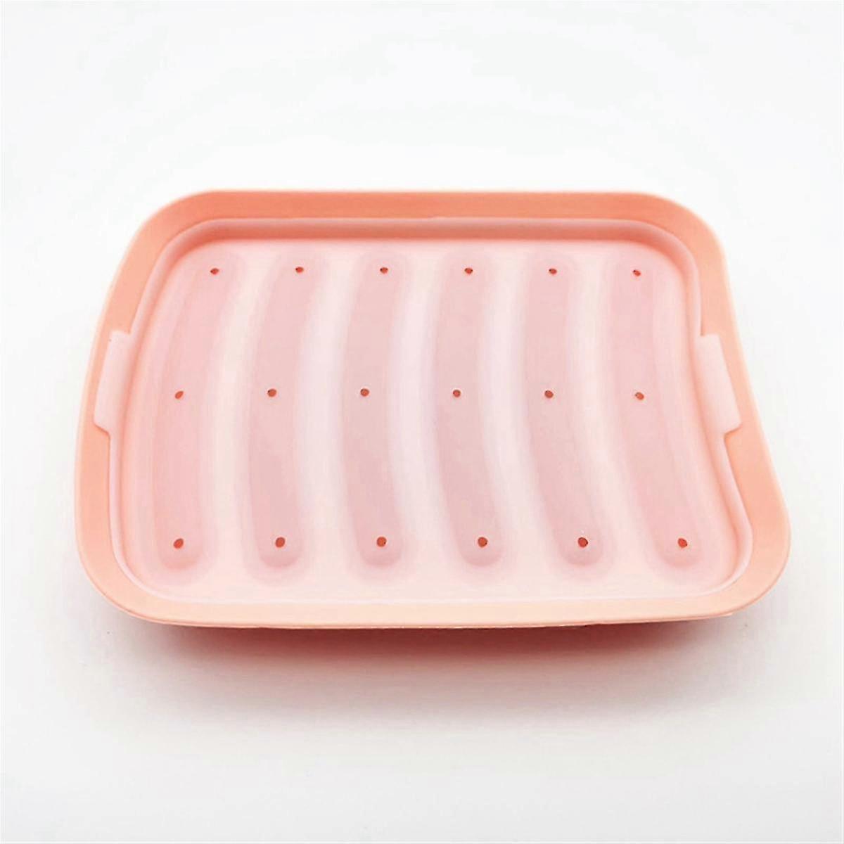 Pink-6 In 1 Sausage Machine Diy Mold Making Hot Dog Handmade Ham Silicone Mold Food Machine Kitchen
