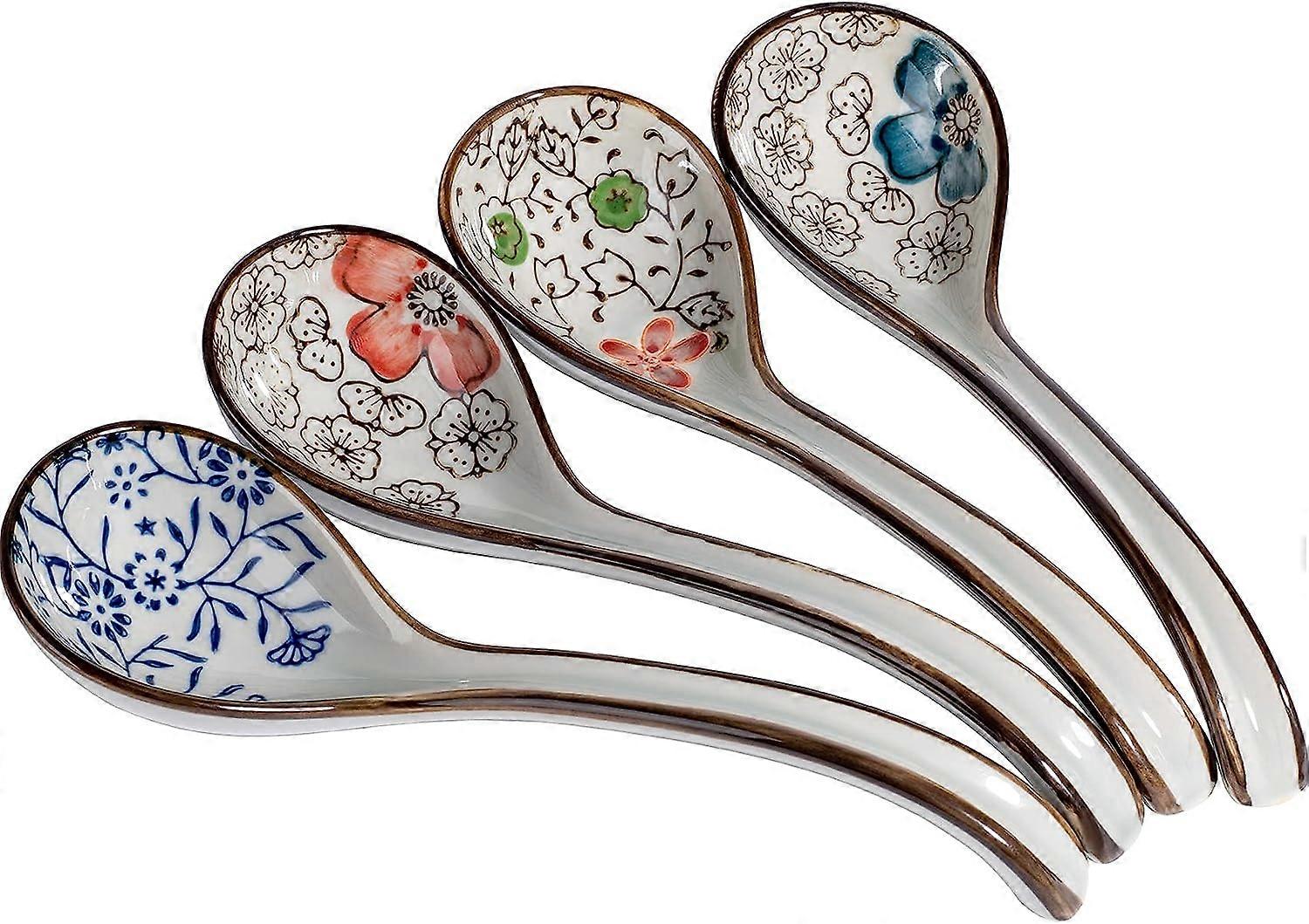 Ceramic Soup Spoon 4 pcs Hand-Made