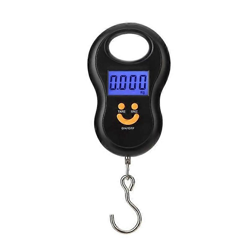 Black Electronic 50Kg 10g Hanging Scale LCD Digital Scale BackLight Fishing Weights Pocket Scale Luggage Scales