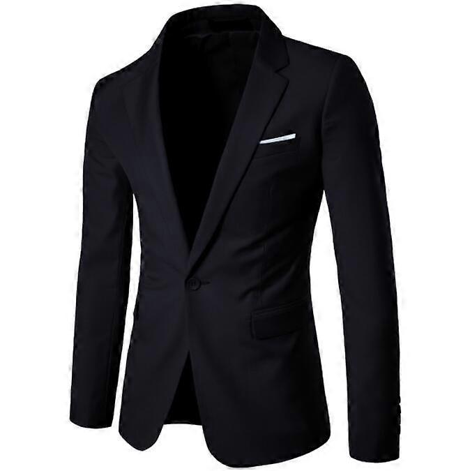 Men's Solid Color Suit Jackets Slim Fit Casual Jackets One Button Blazers