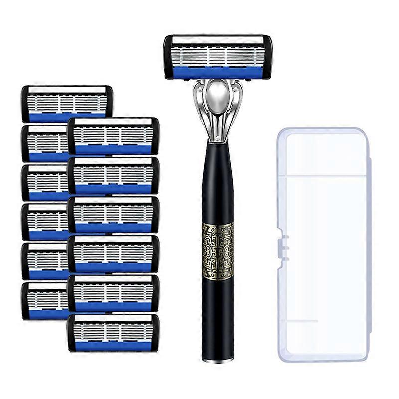 Safety Razors Washable Classic Metal Normal Beard And Mustache, 7-layers Manual Men's Razor