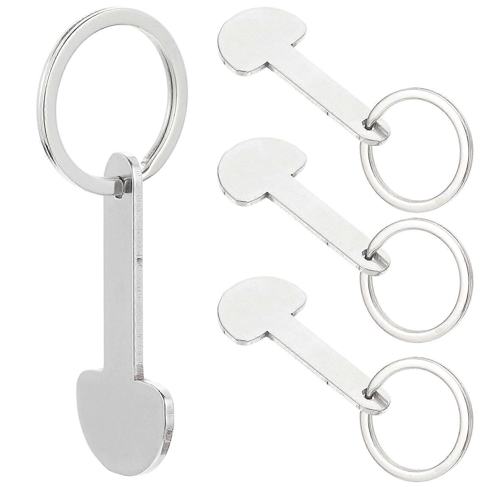 4Pcs Trolley Tokens Keychain Shopping Trolley Tokens Pendant Tokens Key Buckle Trolley Tokens Key Ring